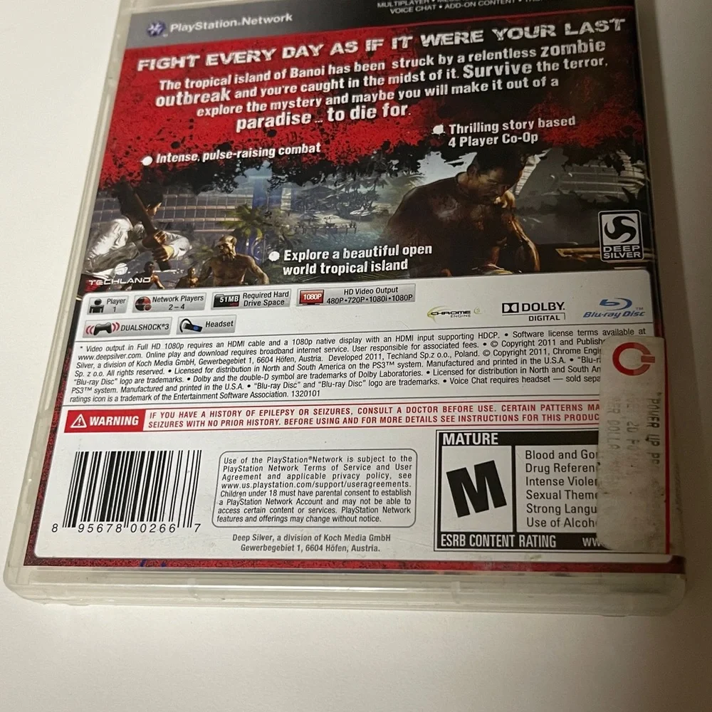PS3‎ Dead Island special edition video game